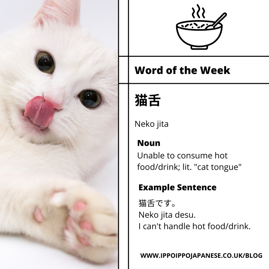 Word of the Week: 猫舌 (neko jita) - Ippo Ippo Japanese Ippo Ippo Japanese